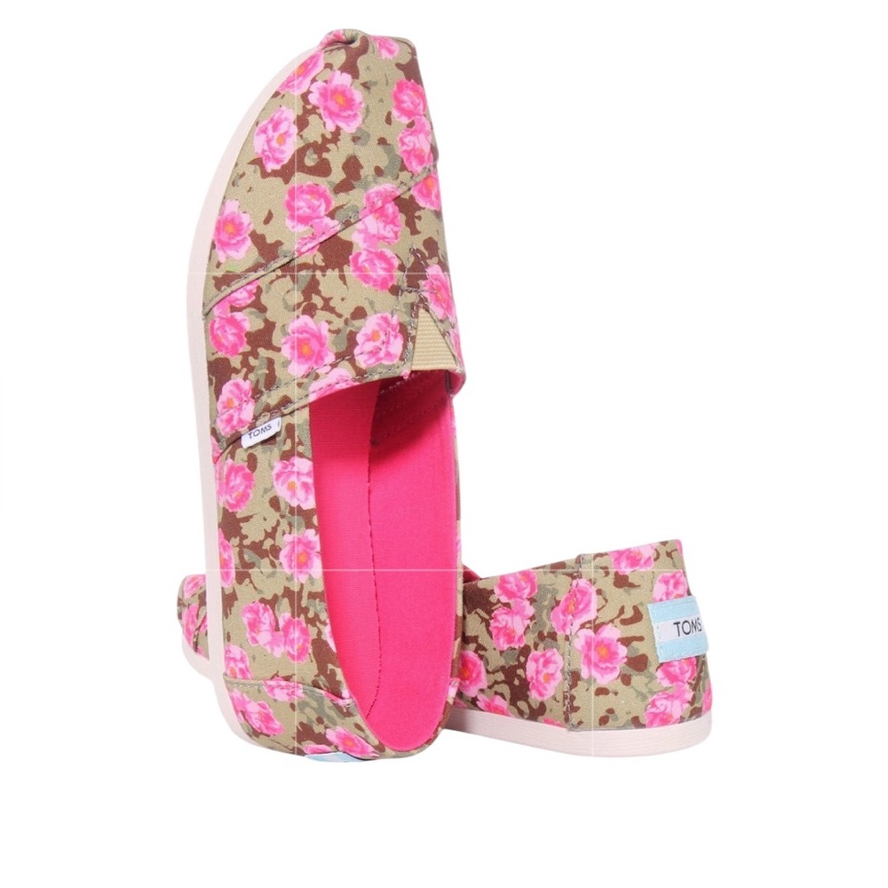 NWT Toms Alpargata Womens Floral Print Espadrilles In Green Floral Camo Multi